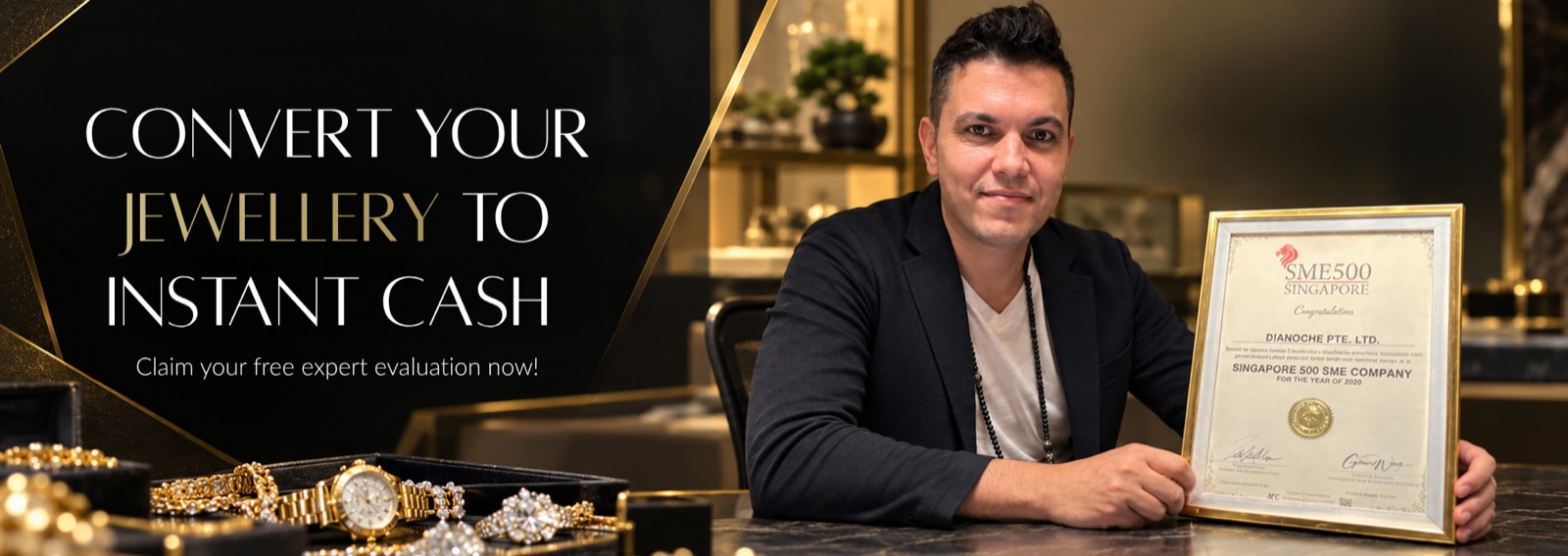 Convert your jewellery to instant cash - claim your free expert evaluation at Sell Your Jewellery Singapore